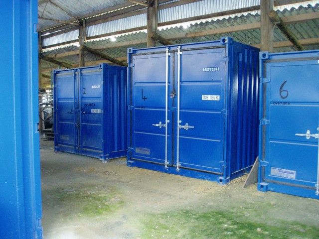 blue storage containers
